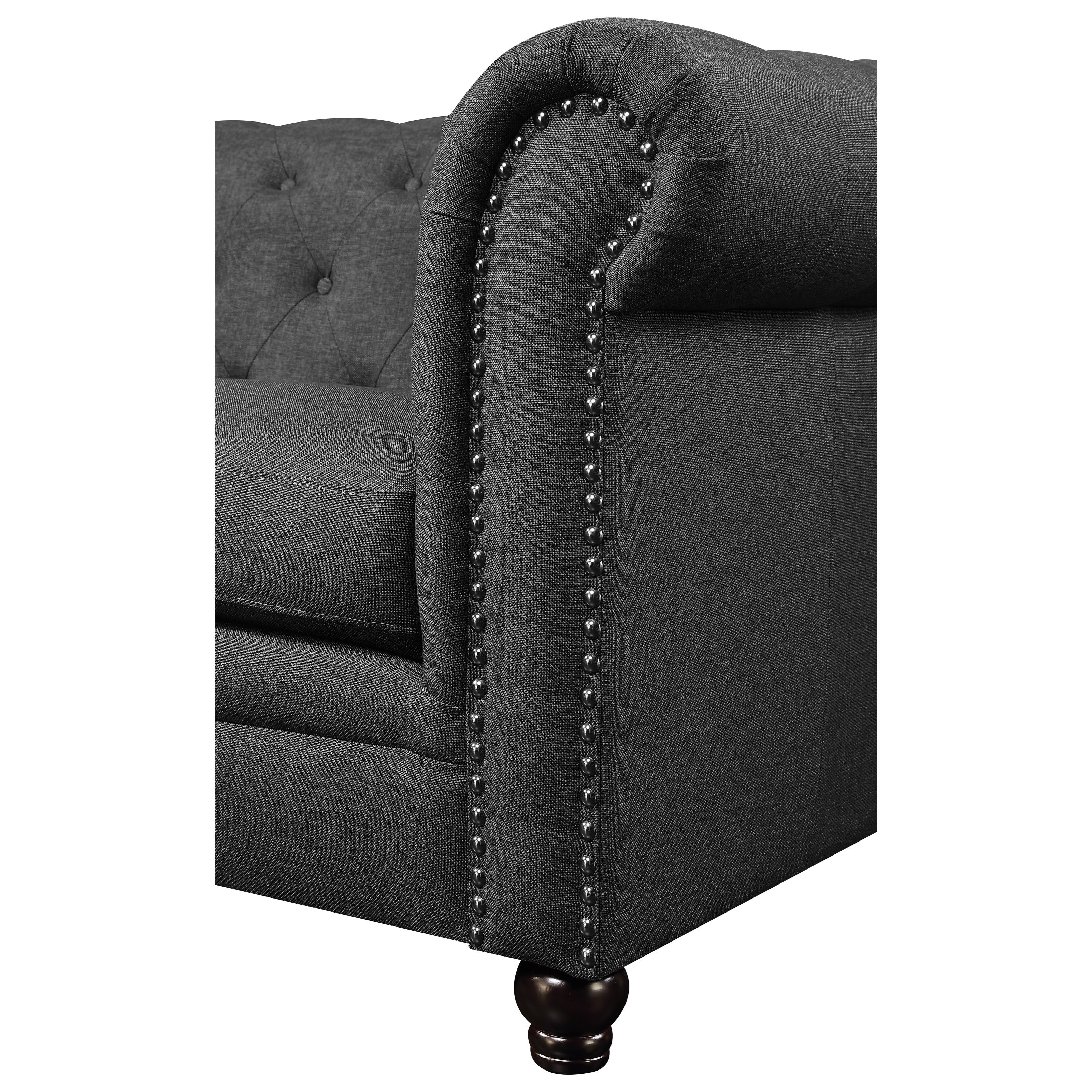 Coaster Roy ButtonTufted Sectional Sofa with Armless Chair Beck's